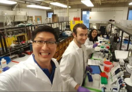 Biotech startup lab team